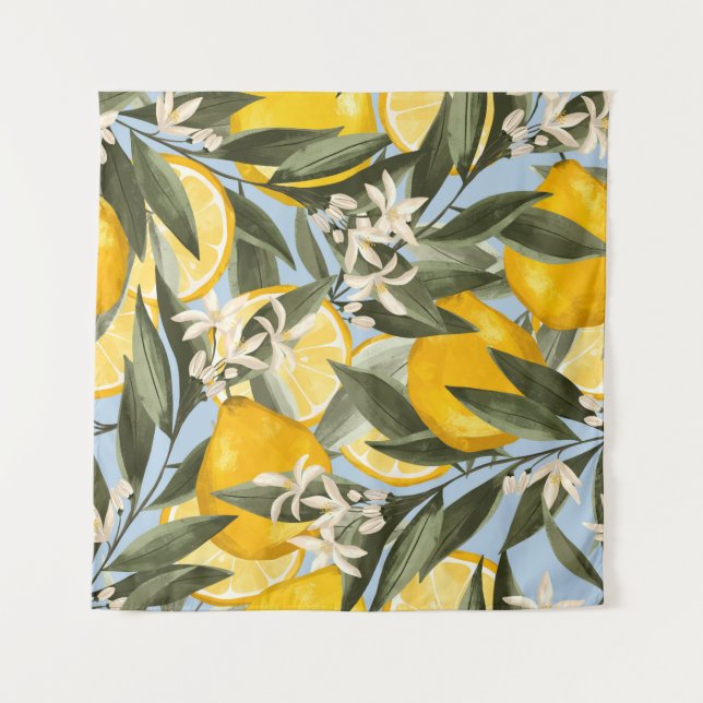 Tapiz Patrón exquisito con bergamota amarilla, cit (Anverso)