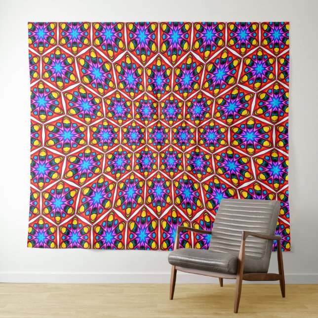 Tapiz Patrón floral abstracto elegante (In situ (horizontal))