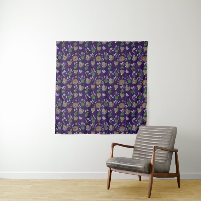Tapiz Patrón floral azul (In situ)