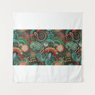 Tapiz Patrón floral continuo con elementos de paisley