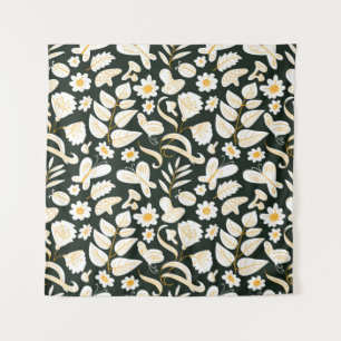 Tapiz Patrón floral continuo con mariposas y bichos.