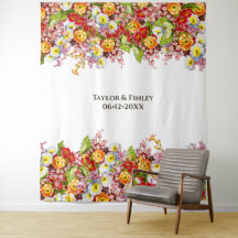 Patrón Floral de Arte Antiguo Flores de Primavera