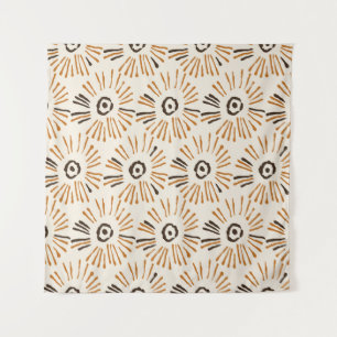 Tapiz Patrón floral de batik geométrico sin foco en otoñ