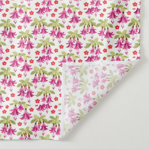 Tapiz Patrón Floral Fuchsia Rosa – Botánico Retro