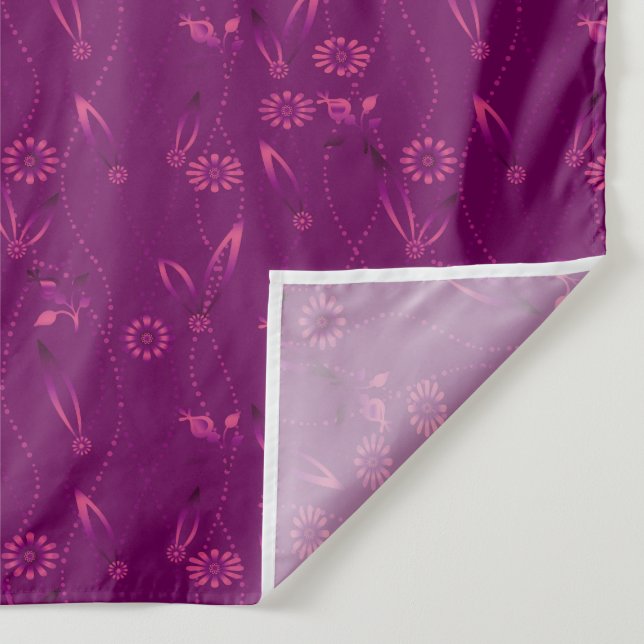 Tapiz Patrón floral liso retro burgundy (Detalle)