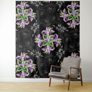 Tapiz Patrón floral Monocromo Cornflowers Orquídea