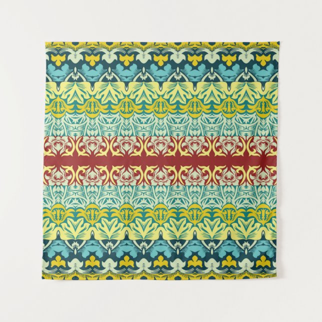 Tapiz patrón floral ornamental continuo (Anverso)