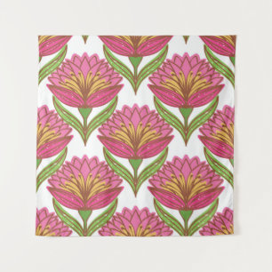 Tapiz Patrón floral sin fisuras. Flores rojas brillantes