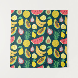 Tapiz patrón fluido de frutas tropicales