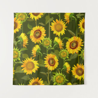 Tapiz Patrón fluido del verano de los girasoles