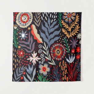 Tapiz Patrón folclórico, diseño textil sin fisuras con b