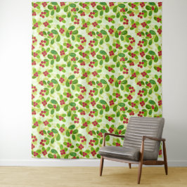 Tapiz Patrón Fruta de Cranberry Festial, Verde