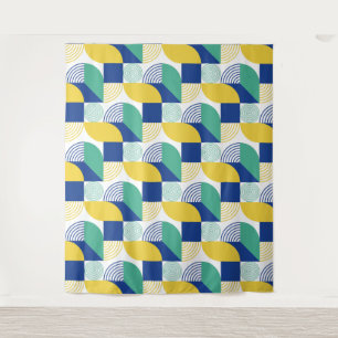 Tapiz Patrón geométrico abstracto de amarillo verde azul