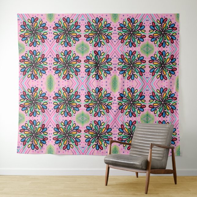 Tapiz patrón geométrico de gotas de agua (In situ (horizontal))