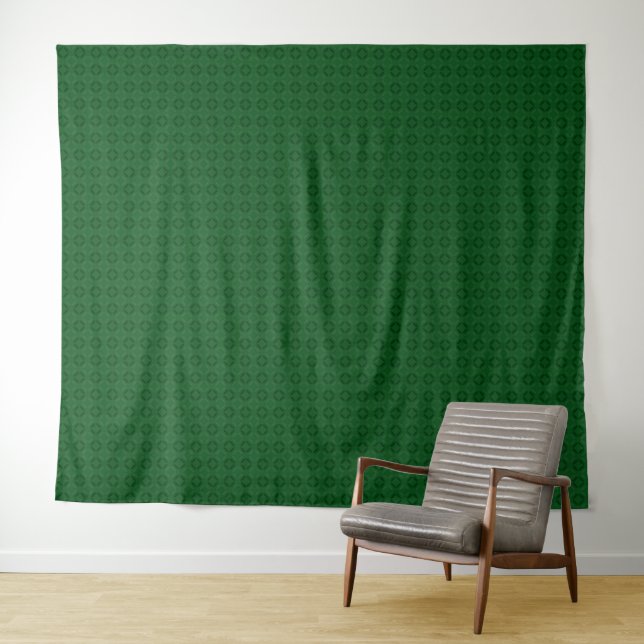 Tapiz Patrón geométrico elegante monocromo verde. (In situ (horizontal))