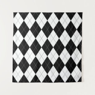 Tapiz Patrón geométrico negro blanco