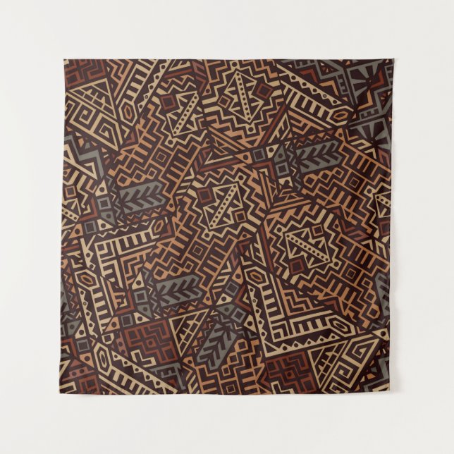 Tapiz Patrón geométrico sin soldadura creado en la etnia (Anverso)