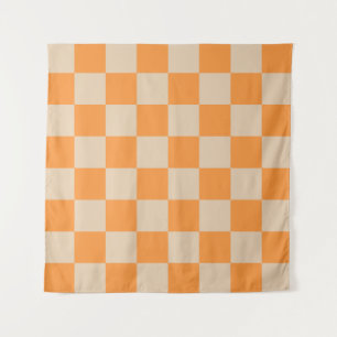 Tapiz Patrón Gingham de naranja controlado