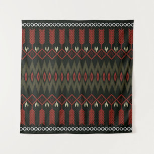 Tapiz Patrón Ikat: Ornamento Étnico Geométrico