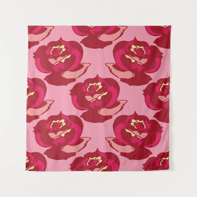 Tapiz Patrón incomparable rosas burdeos de oro bellezas  (Anverso)