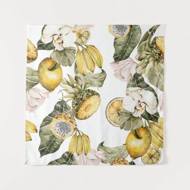 Tapiz Patrón ininterrumpido de acuarela floral. Pintado  (Anverso)