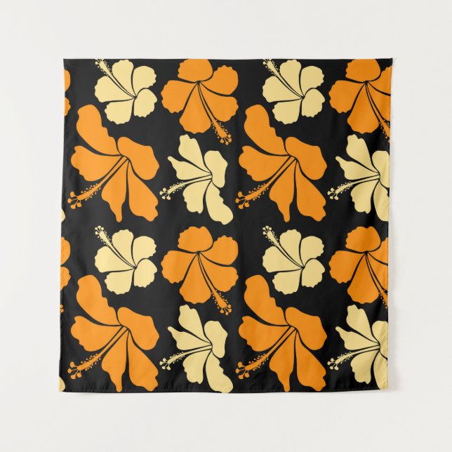 Tapiz Patrón ininterrumpido de flores naturales tropical (Anverso)