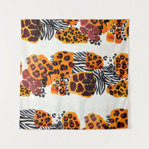 Tapiz Patrón ininterrumpido de mezcla de animales salvaj