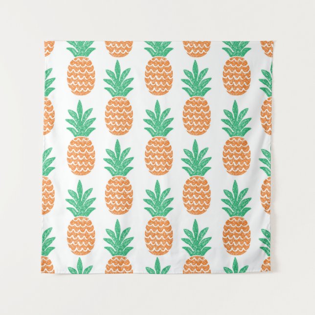 Tapiz patrón ininterrumpido de piña divertida (Anverso)