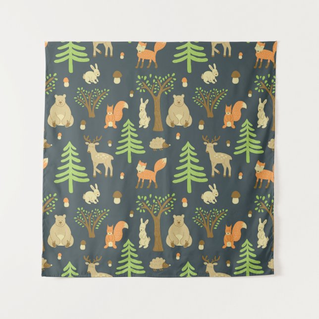 Tapiz patrón ininterrumpido vintage con imágenes bonitas (Anverso)