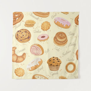 Tapiz Patrón inmaculado con diferentes bollería