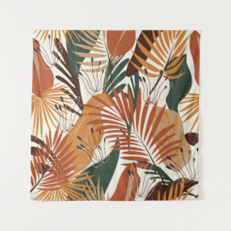 Tapiz Patrón natural, plantas abstractas y caudal sin fo