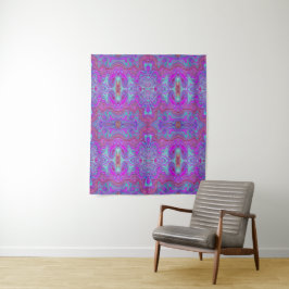 Tapiz Patrón ondulado mármol trippy magenta y azul