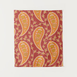 Tapiz Patrón Paisley. Número turco. Naranja cimarrón c