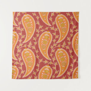 Tapiz Patrón Paisley. Número turco. Naranja cimarrón c