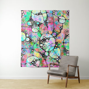 Tapiz Patrón Pintado A Mano Y Digitalmente Art. 31