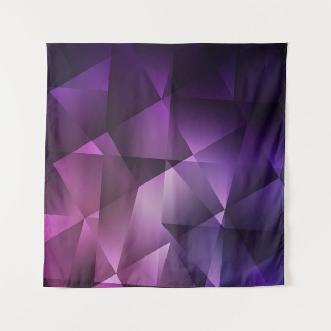 Tapiz Patrón poligonal opaco rosa y violeta moderno (Anverso)