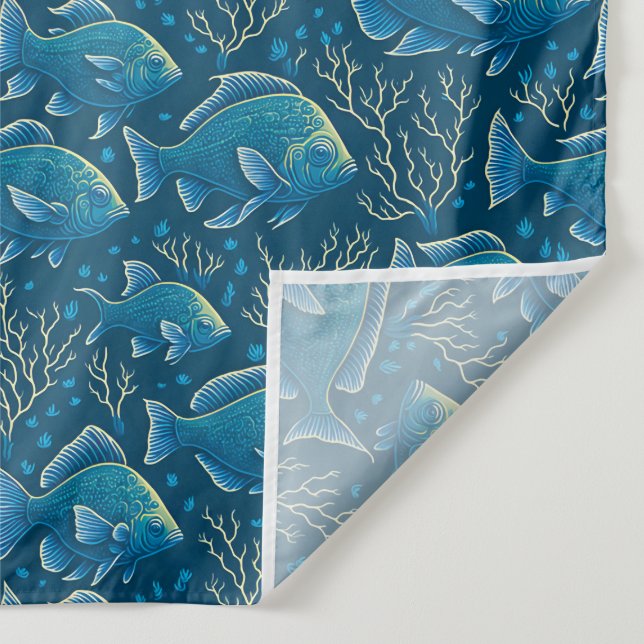 Tapiz Patrón repetitivo de peces azules (Detalle)