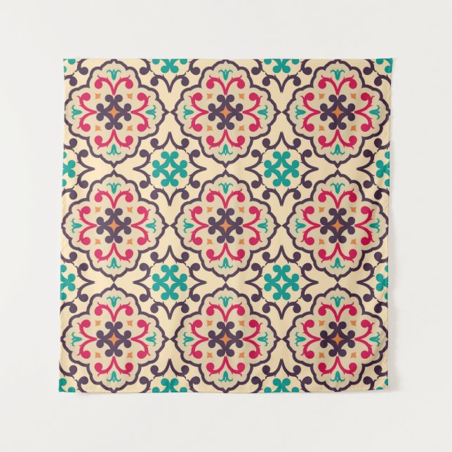 Tapiz Patrón retro: papel de pared, diseño textil (Anverso)