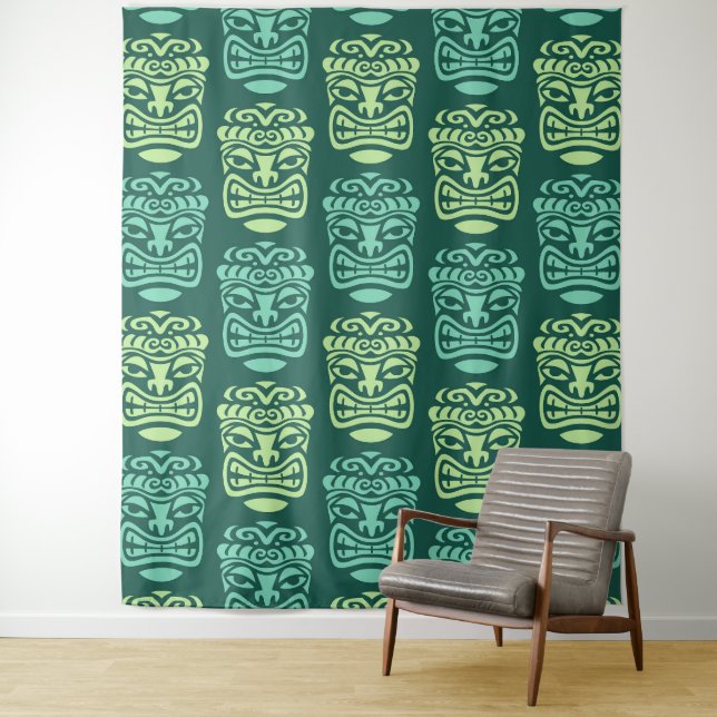 Tapiz Patrón retro tiki (In situ)