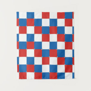 Tapiz Patrón rojo blanco y azul a cuadros