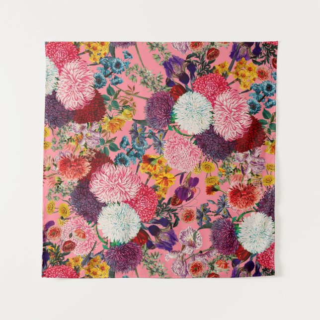 Tapiz Patrón rosa floral (Anverso)