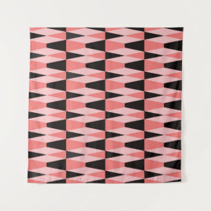 Tapiz Patrón rosa negro geométrico negrita