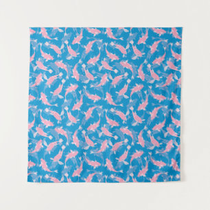Tapiz Patrón rosa y azul - Koi Fish