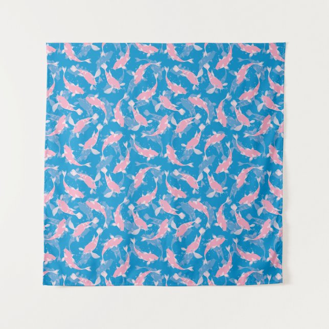 Tapiz Patrón rosa y azul - Koi Fish (Anverso)