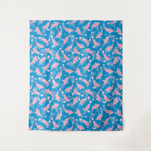 Tapiz Patrón rosa y azul - Koi Fish