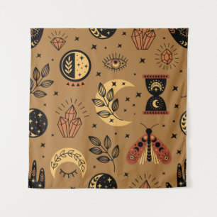 Tapiz patrón sin fisuras con elementos mágicos