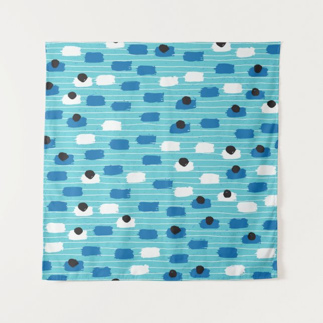 Tapiz Patrón sin fisuras de pincel, dibujado a mano. (Anverso)