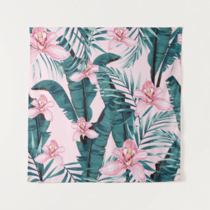 Tapiz Patrón sin fisuras de pintura de verano tropical c