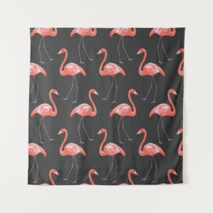 Tapiz Patrón sin foco con aves tropicales y flama rosa