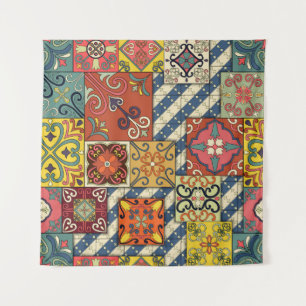 Tapiz Patrón sin foco con azulejos portugueses en talave